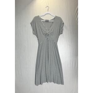 COA California Womens Striped VNeck Twist Front Dress Casual Coastal Sz 2/Medium
